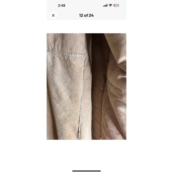 VTG Y2k Penny Lane Suede Leather Afghan Shearling Long Coat Hippie Boho Chic 6 - Picture 12 of 16